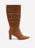 Wide Width, Gianina Microsuede Mid-Heel Pointed-Toe Tall Boot