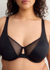 Unlined Underwire Bra with Mesh, G-H Cups - Déesse Collection