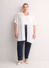 Loose-Fit Short-Sleeve Crinkle Buttoned-Down Tunic