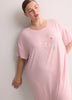 Responsible, Lilac Short-Sleeve Sleepshirt with Flamingo Print