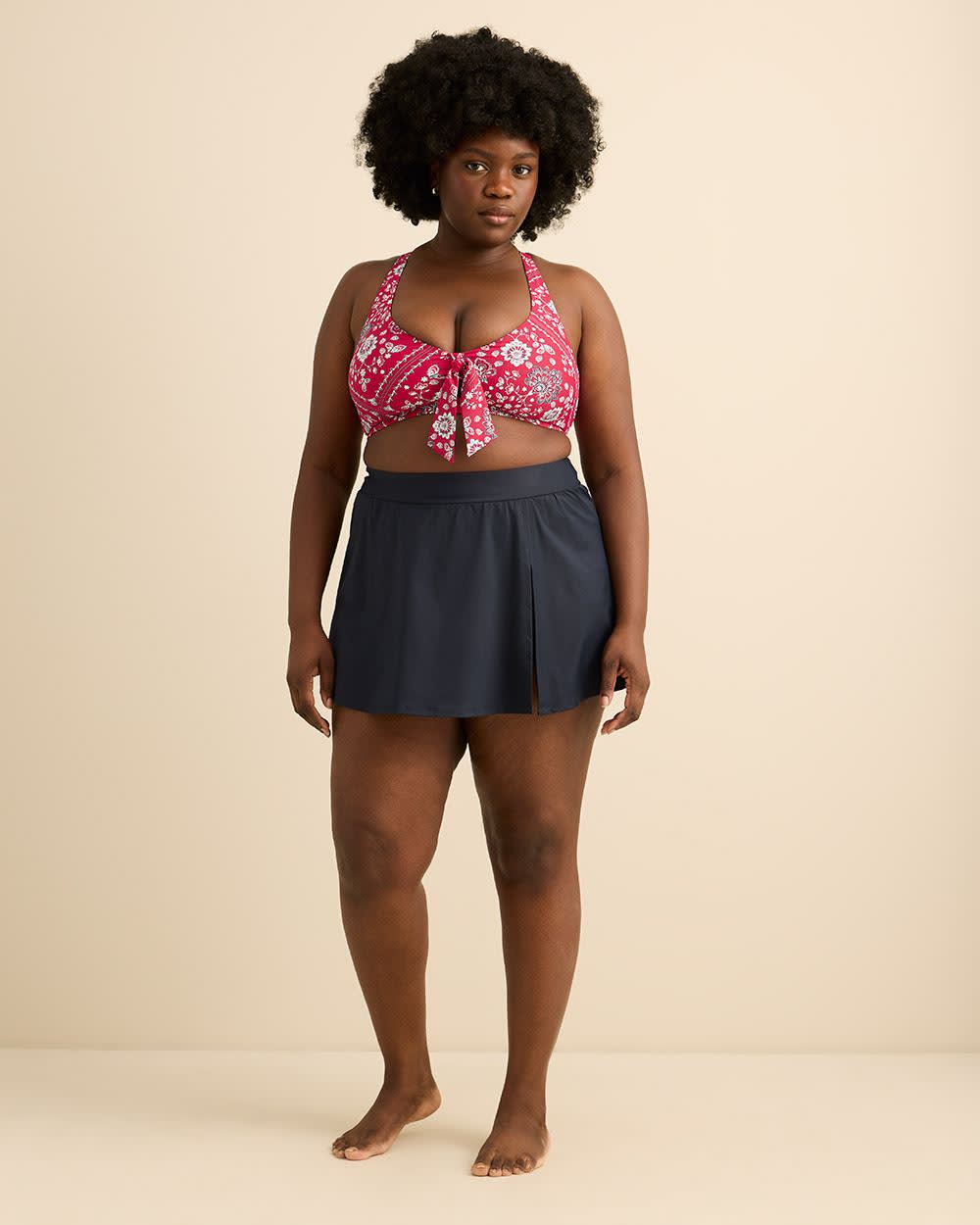 Mid-Rise Swim Skirt With Built-In Shorts