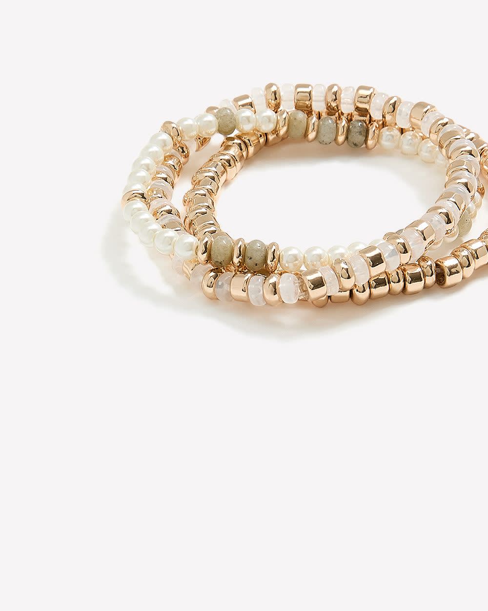 Assorted Beaded Elastic Bracelet, Set of 3