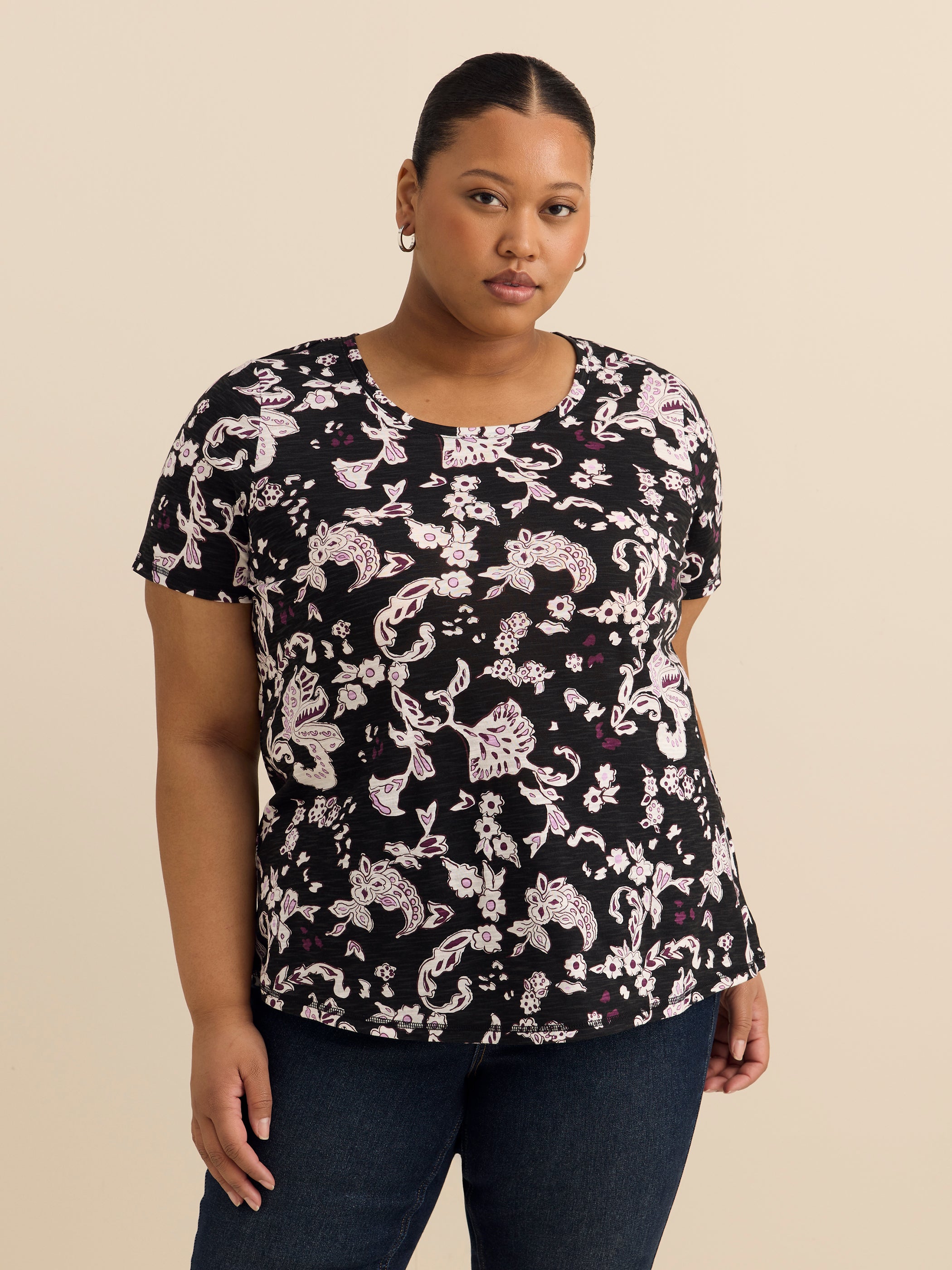 Curvy-Fit Short-Sleeve Crew-Neck Tee