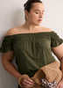 Responsible, Slight Swing Off-Shoulder Knit Top
