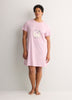 Pink Short Sleepshirt with Sheep Chest Print - tiVOGLIO