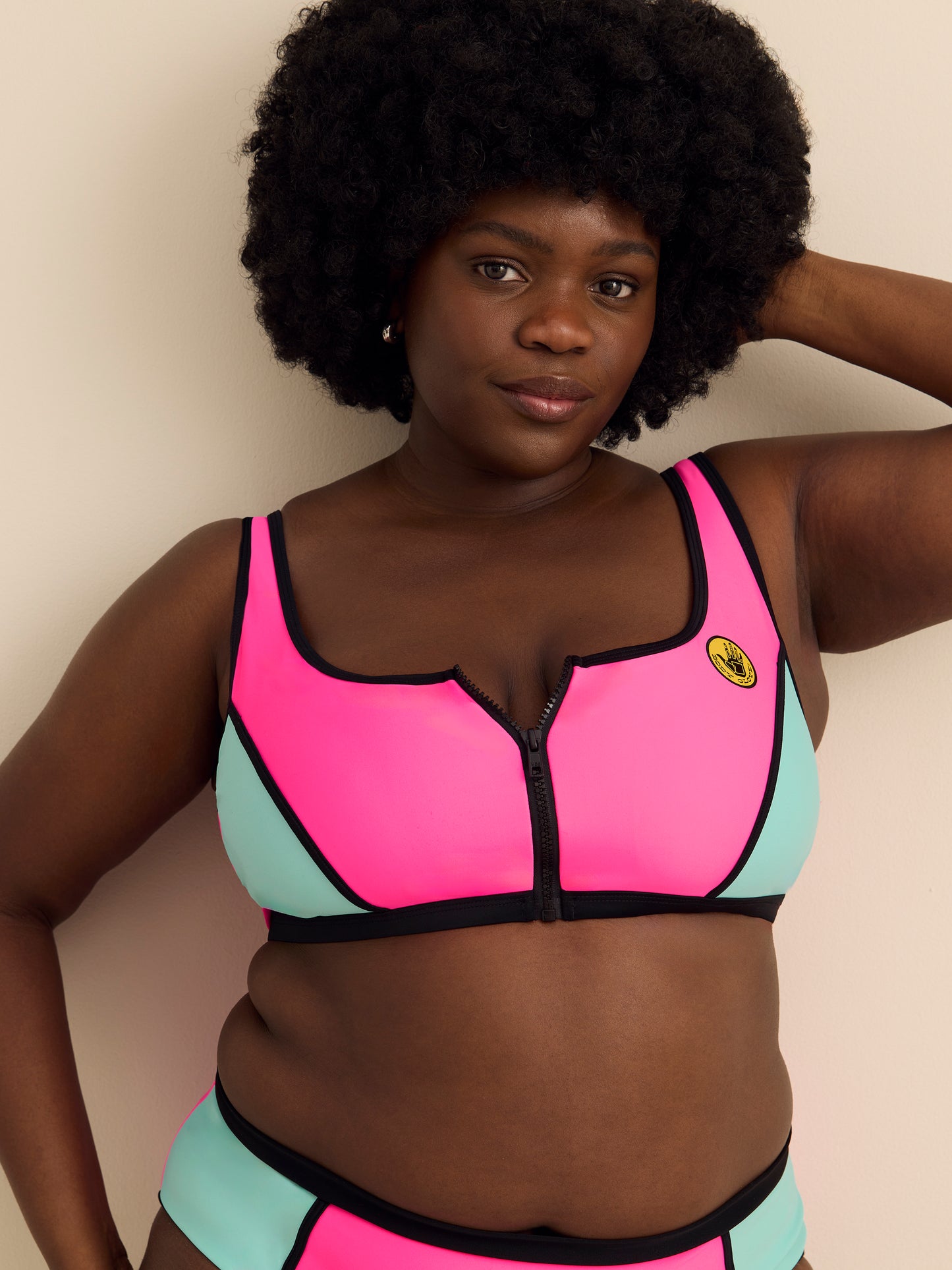 Neon Zippered-Front Crop Swim Top - Body Glove