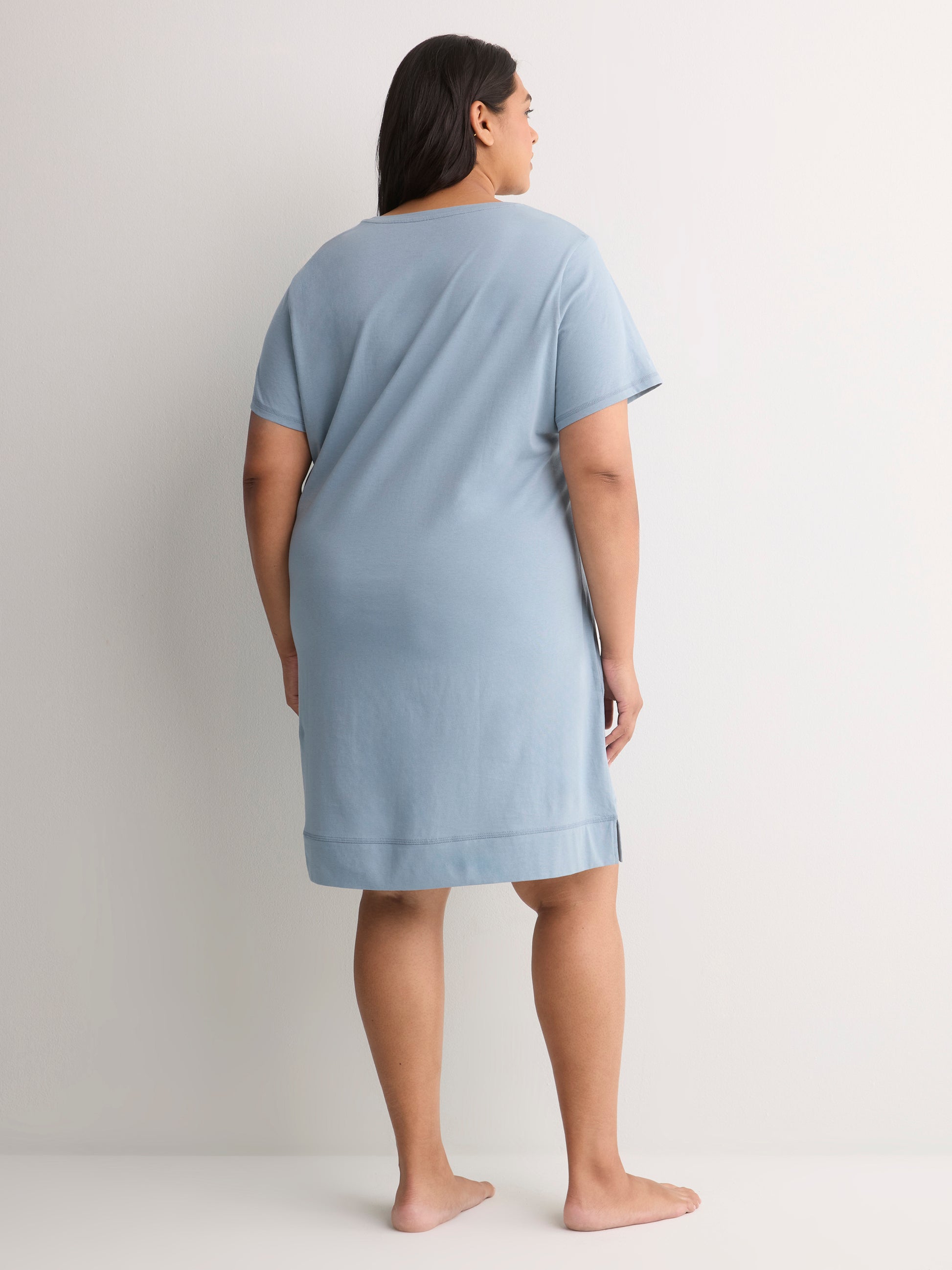 Blue Short-Sleeve Sleepshirt with Squirrel Print - tiVOGLIO