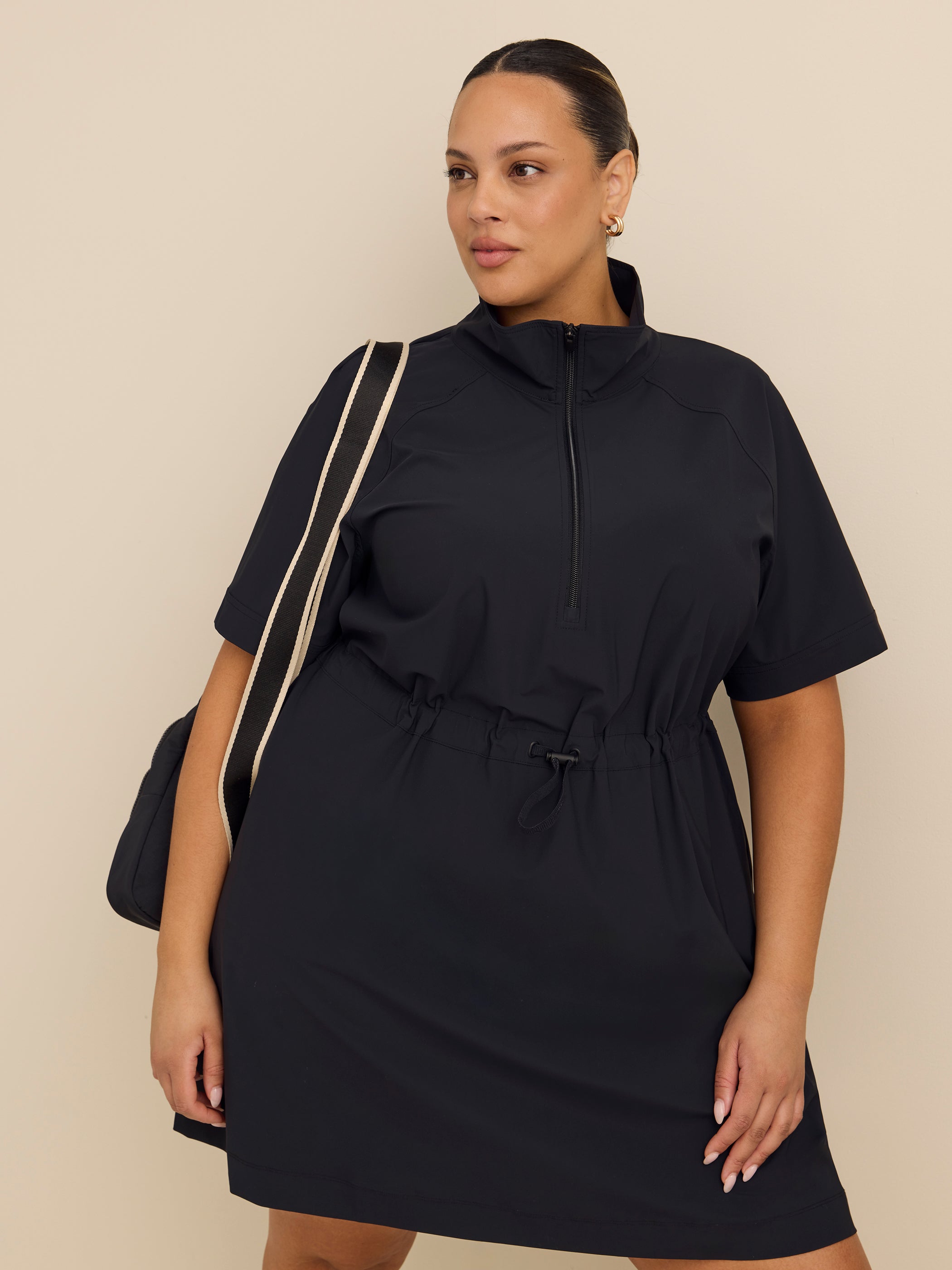 Knit Dress with Short Raglan Sleeves - ActiveZone