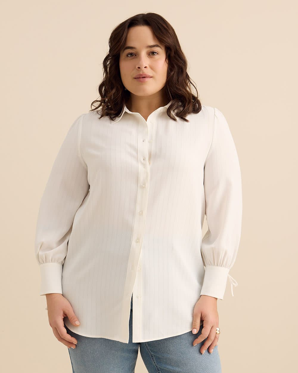 Buttoned Down Flowy Blouse - Addition Elle