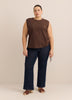 Sleeveless Eyelet Knit Top with Shirred Sides
