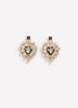 Heart-Shape Stone Pendant Earrings