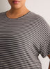 Responsible, Grey Striped Short-Sleeve Sleepshirt - tiVOGLIO