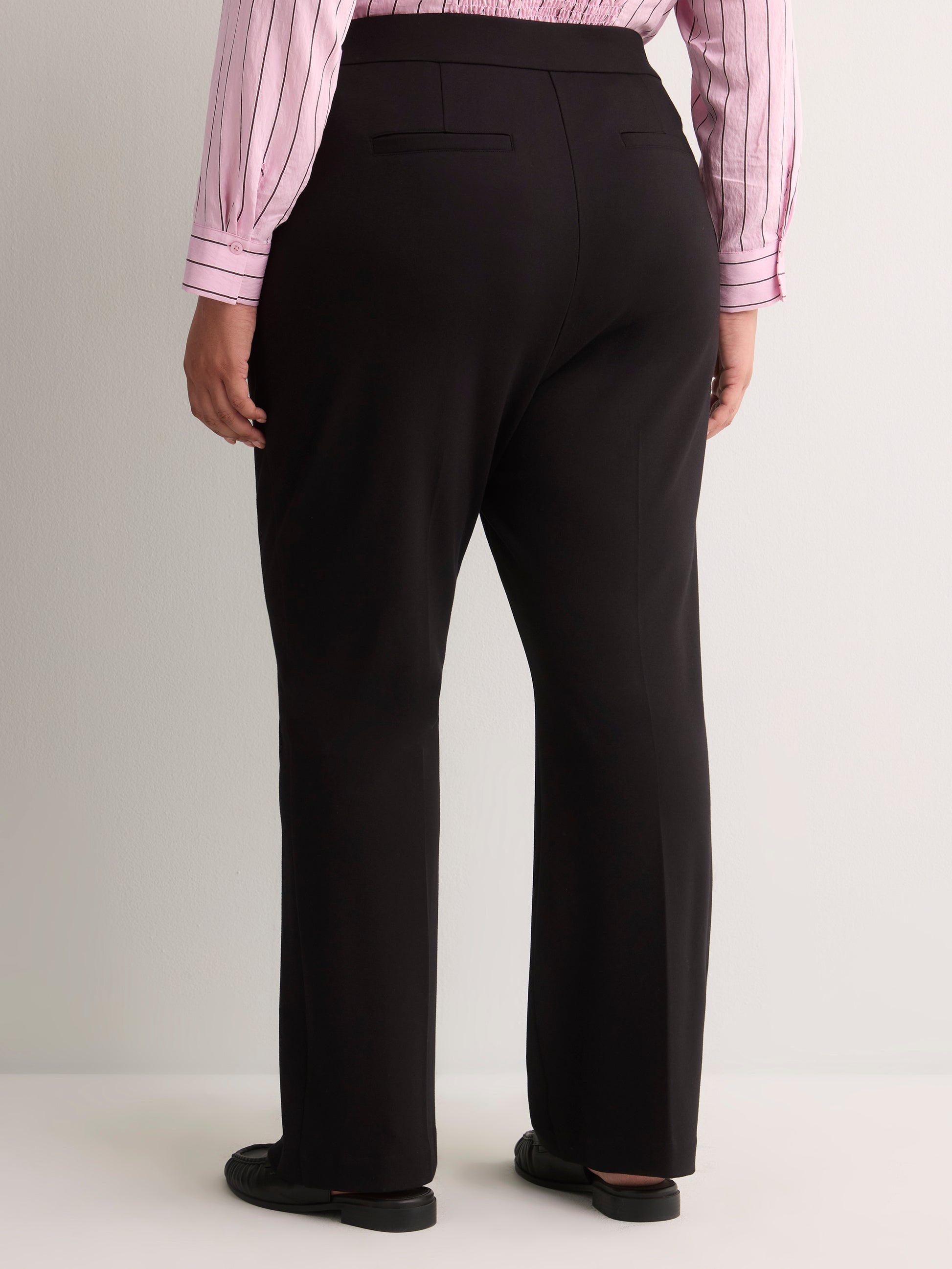 Black Pull-On Bootcut Knit Pant, Essential Pant
