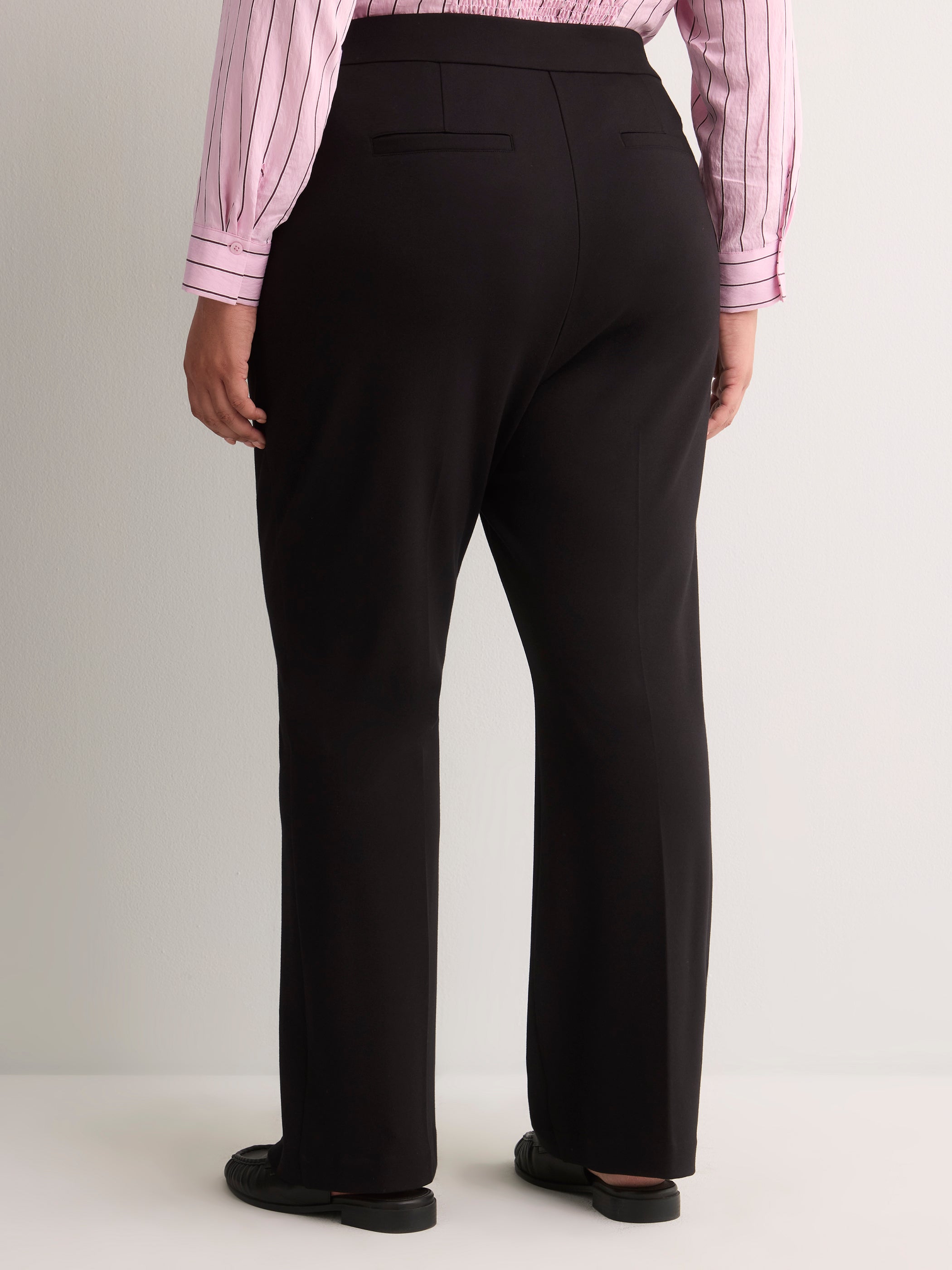 Black Pull-On Bootcut Knit Pant, Essential Pant