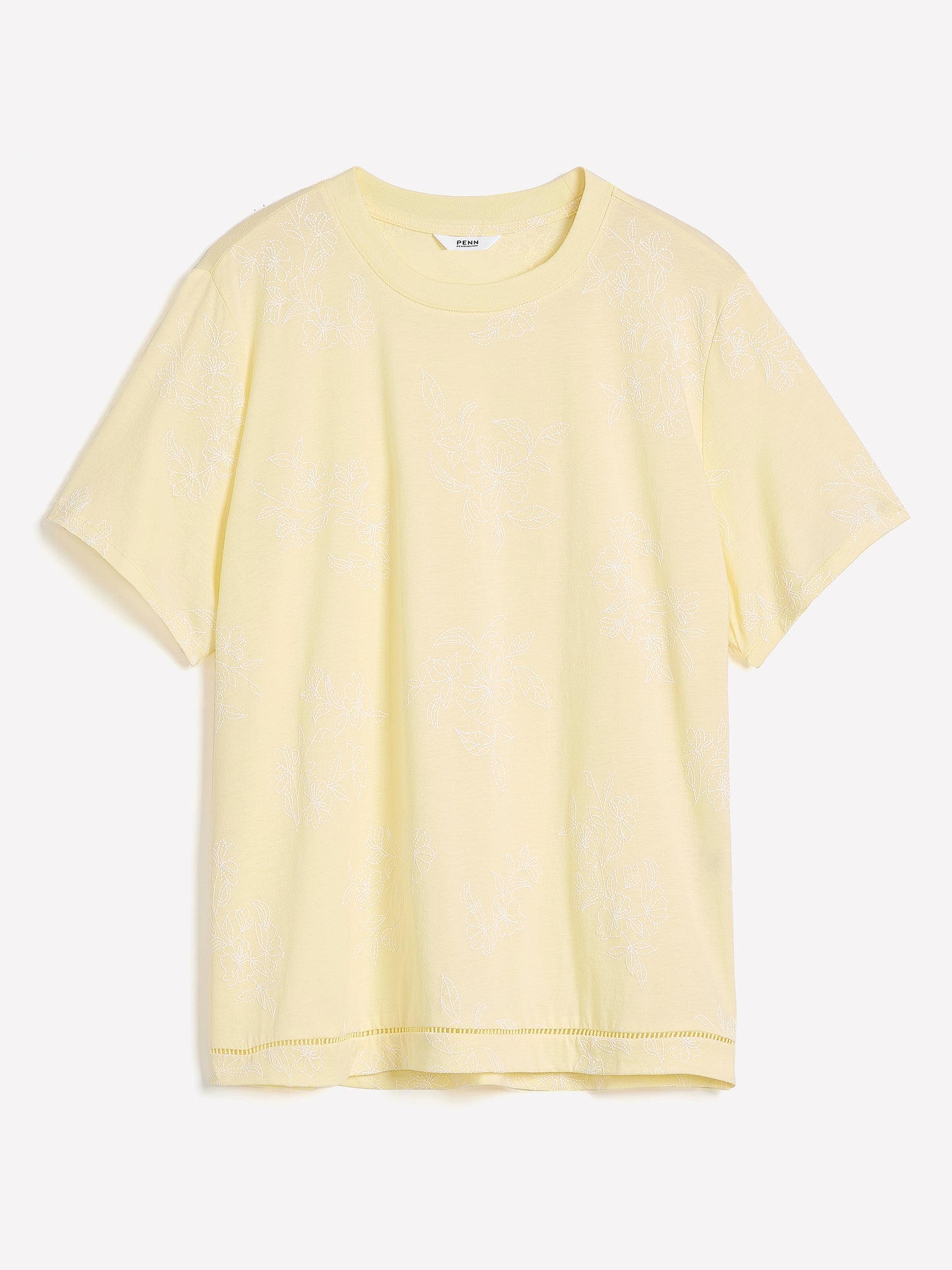 Crewneck Top with Crochet Details