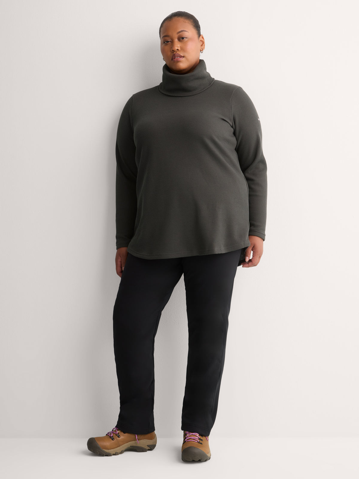 Holly Hideaway Cowl-Neck Waffle Knit Pullover Sweater - Columbia