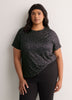 Responsible, Black Leopard-Print Short-Sleeve T-Shirt with Mesh Inserts - Active Zone