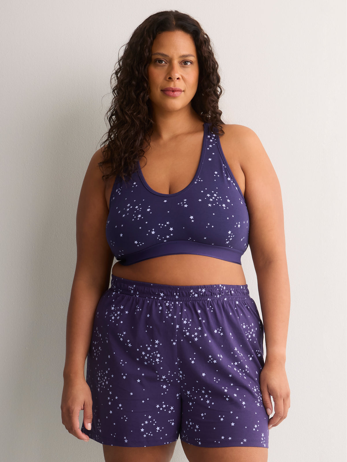 Star-Print Cotton Bralette - tiVOGLIO