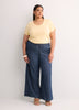 High-Rise Palazzo-Leg Pull-On Denim Pant - d/C JEANS