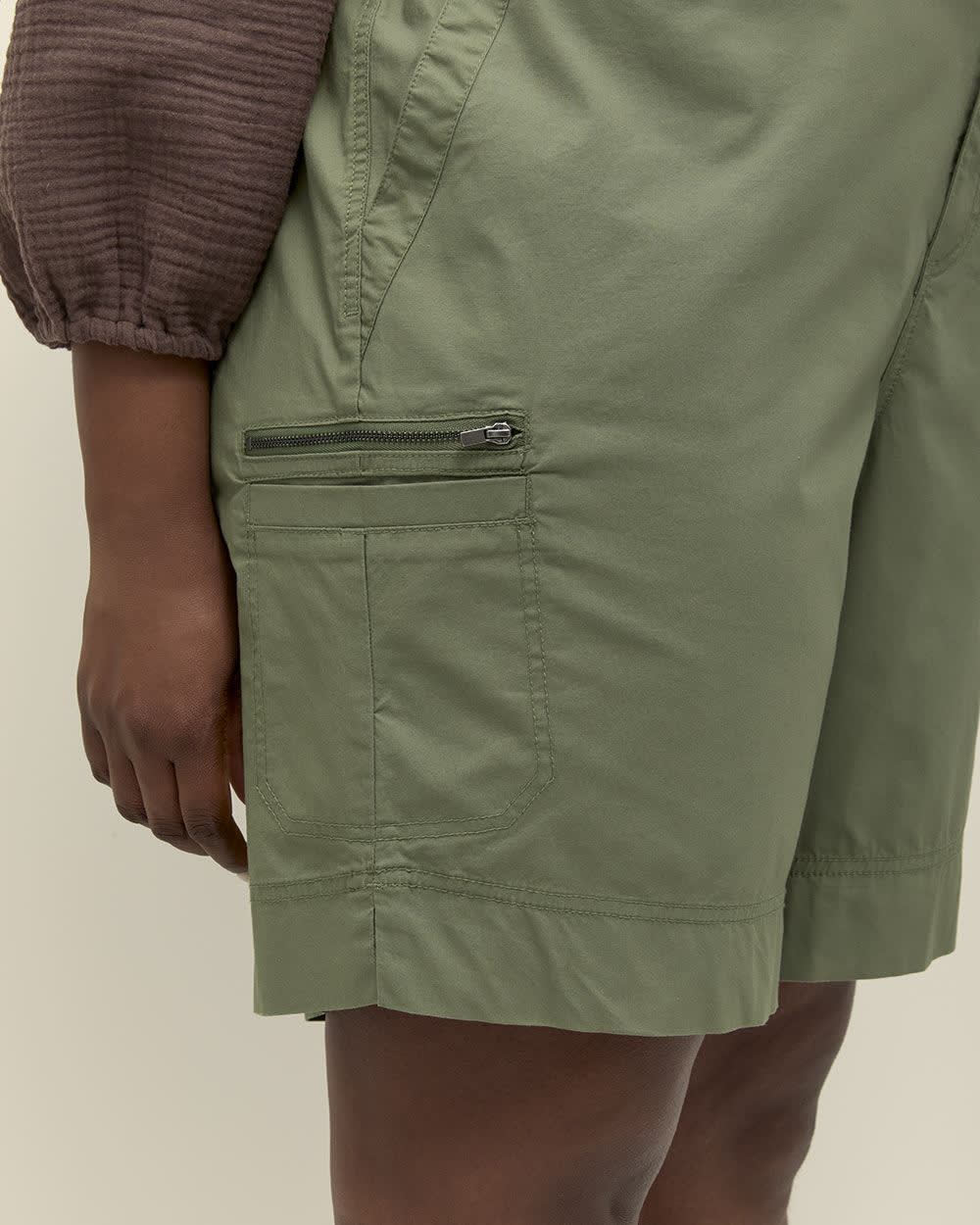 Bermuda en coton avec bande de taille côtelée