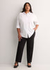 Petite, Black Twill Straight-Leg Savvy Pant