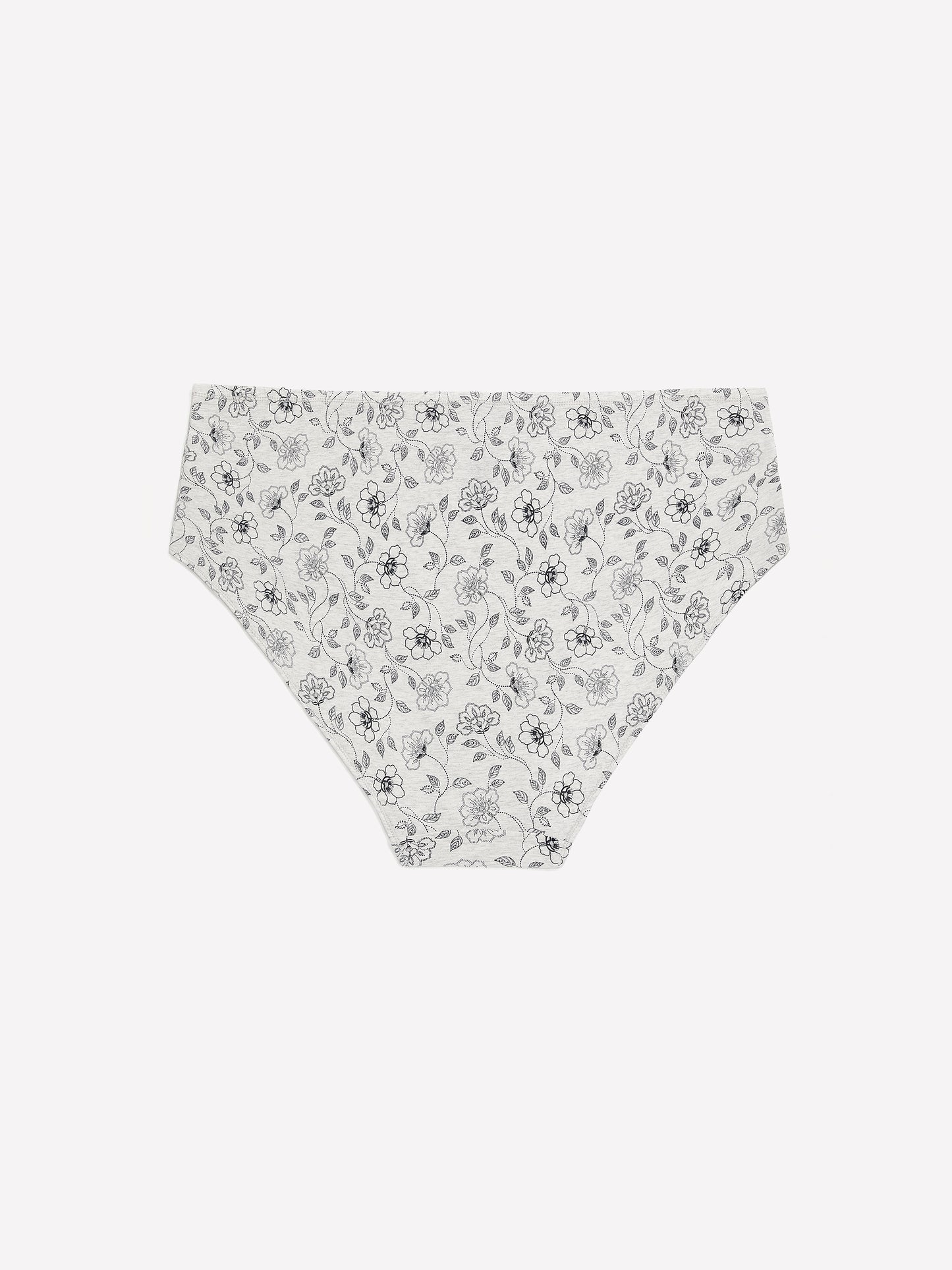 High-Cut Heather Cotton Brief with Dotted Floral Print - ti Voglio