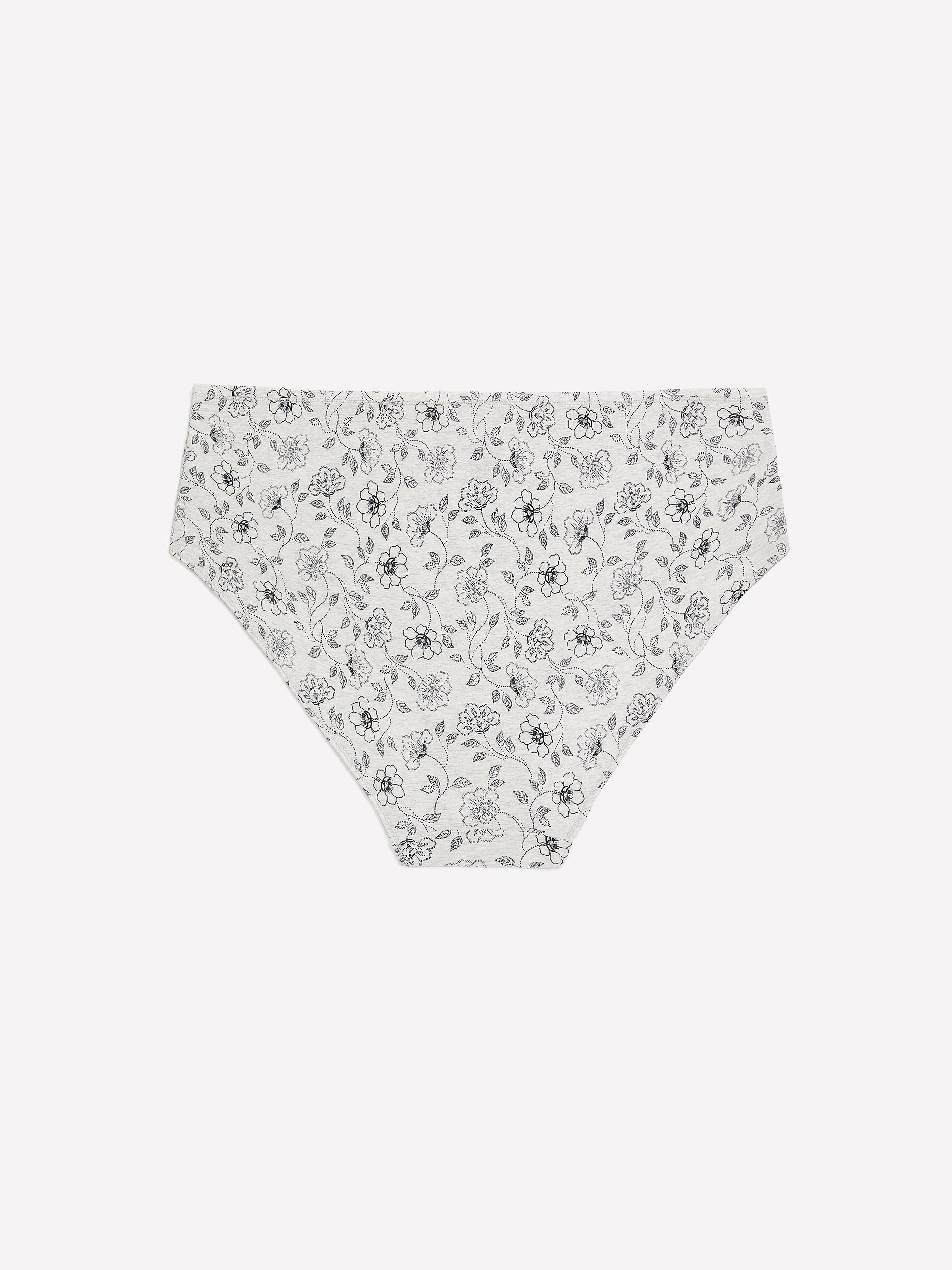 High-Cut Heather Cotton Brief with Dotted Floral Print - ti Voglio