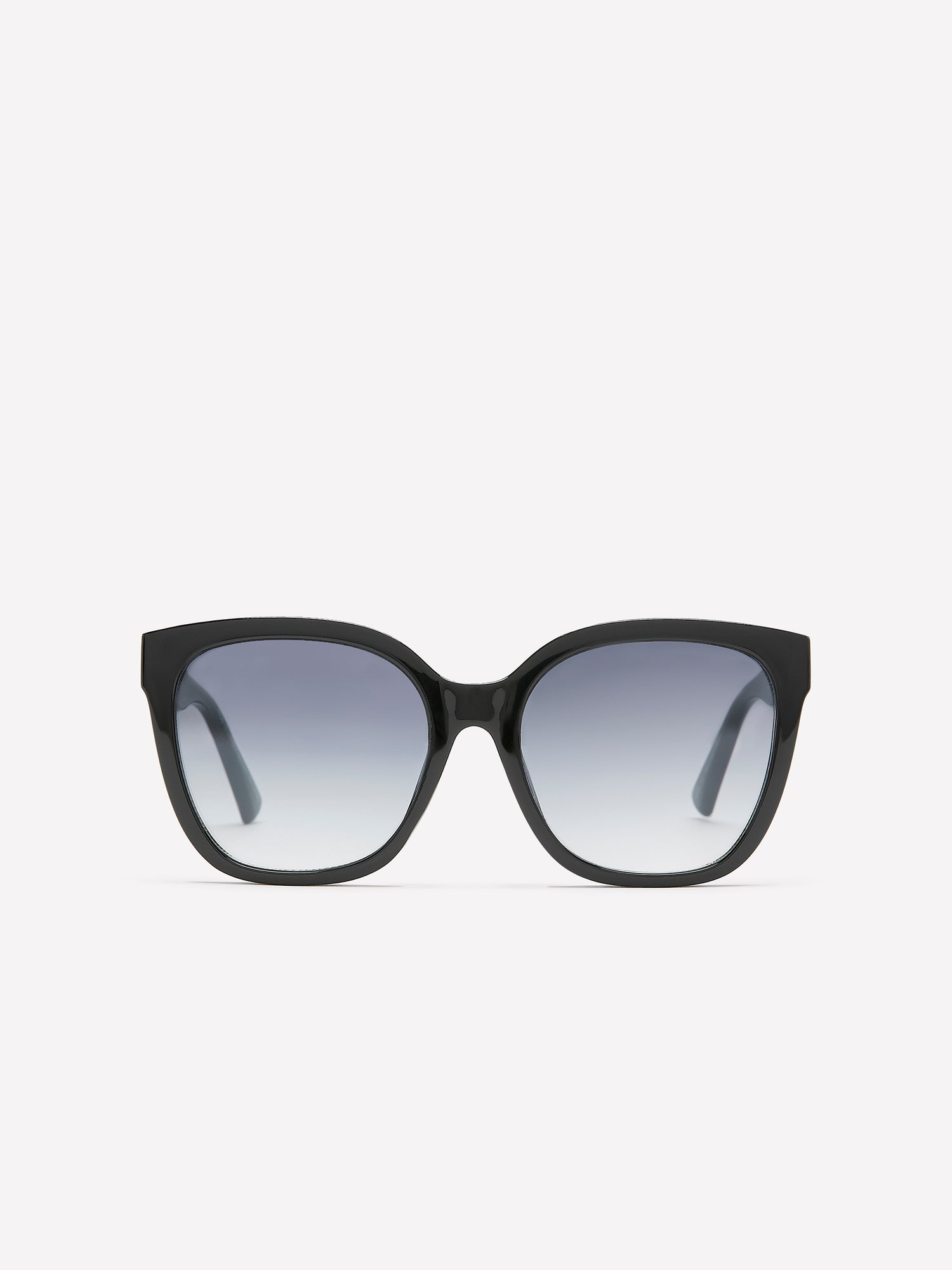 Black Cat-Eye Sunglasses with Metal Branches