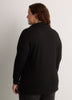 Loose Waffle Knit Tunic with Buttoned Collar