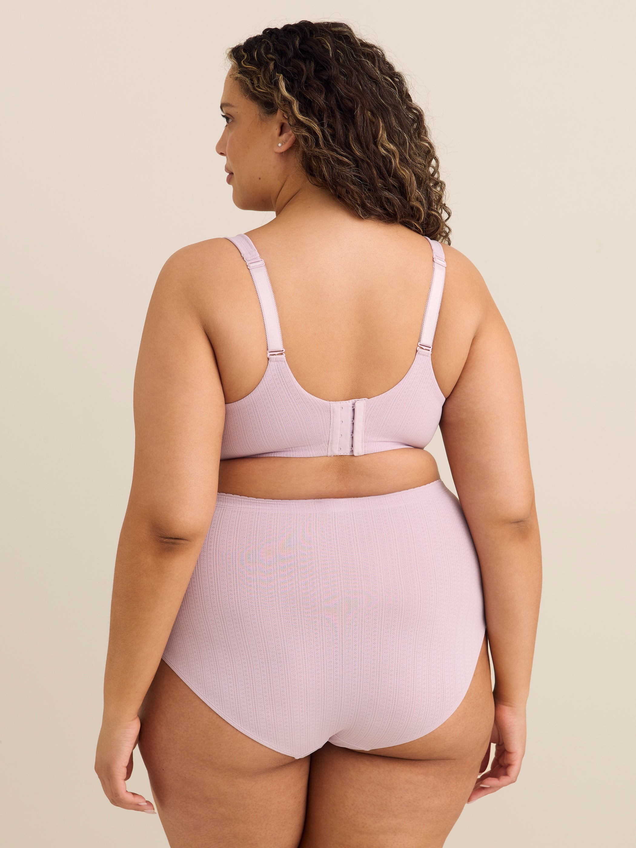 Lavender Pointelle Underwire Padded T-Shirt Bra - ti Voglio