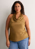 Satin Straight Sleeveless Halter Top
