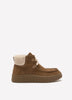 Wide Width, Mykah Izzy Suede Lace-Up Bootie with Sherpa Overlay - Clarks