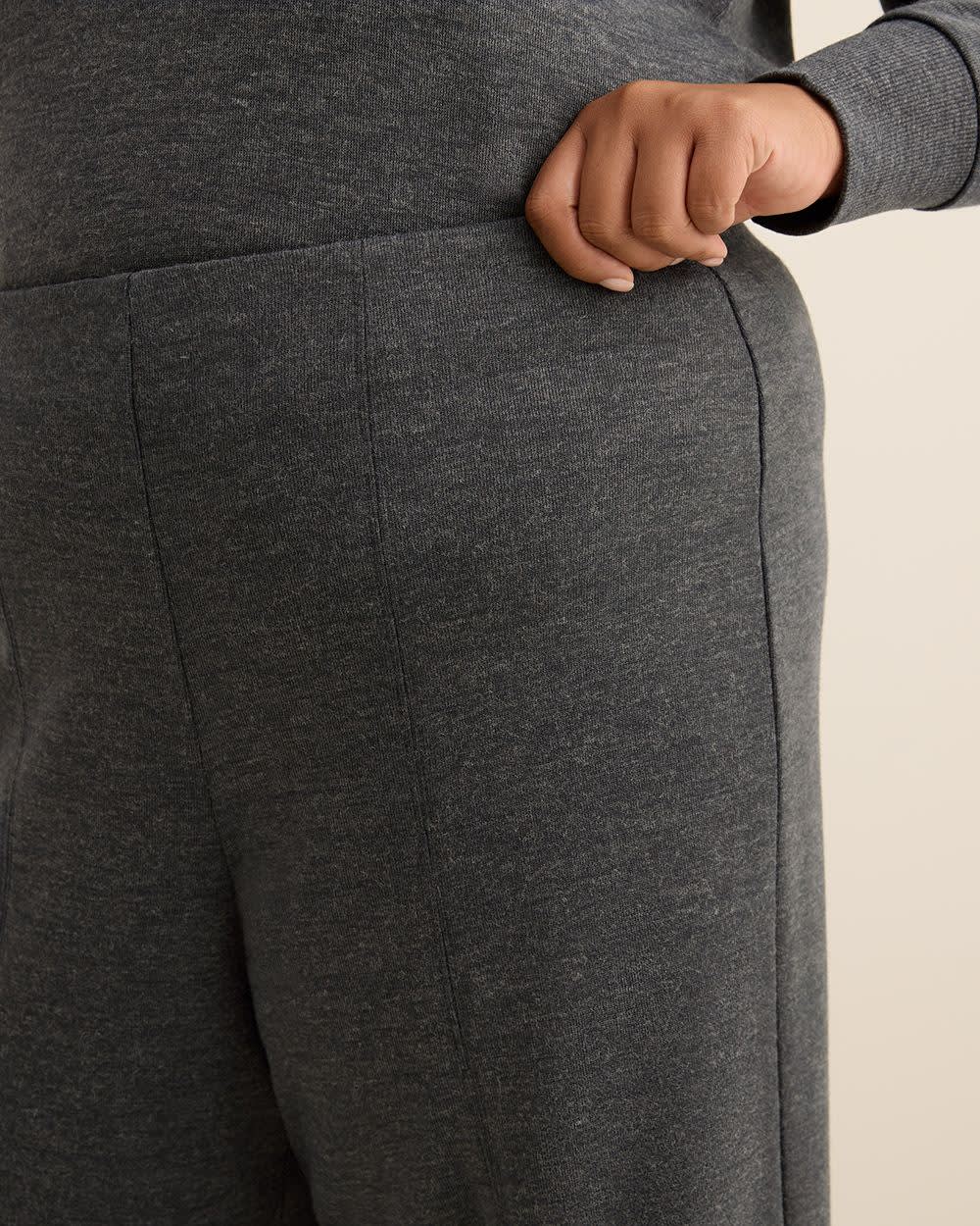 Pull-On Wide-Leg Knit Pant