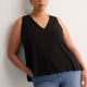 Responsible, Black Sleeveless V-Neck Swing Top