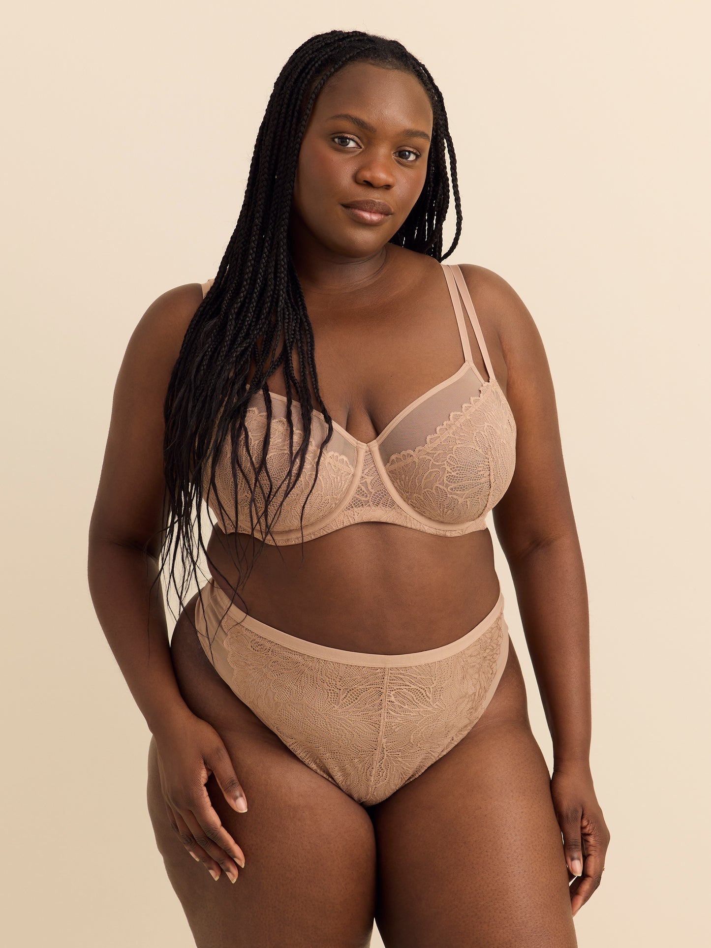 Unlined Underwire Double-Layer Lace Bra - Déesse Collection