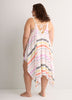 Striped Sharkbite V-Neck Cover-Up Dress