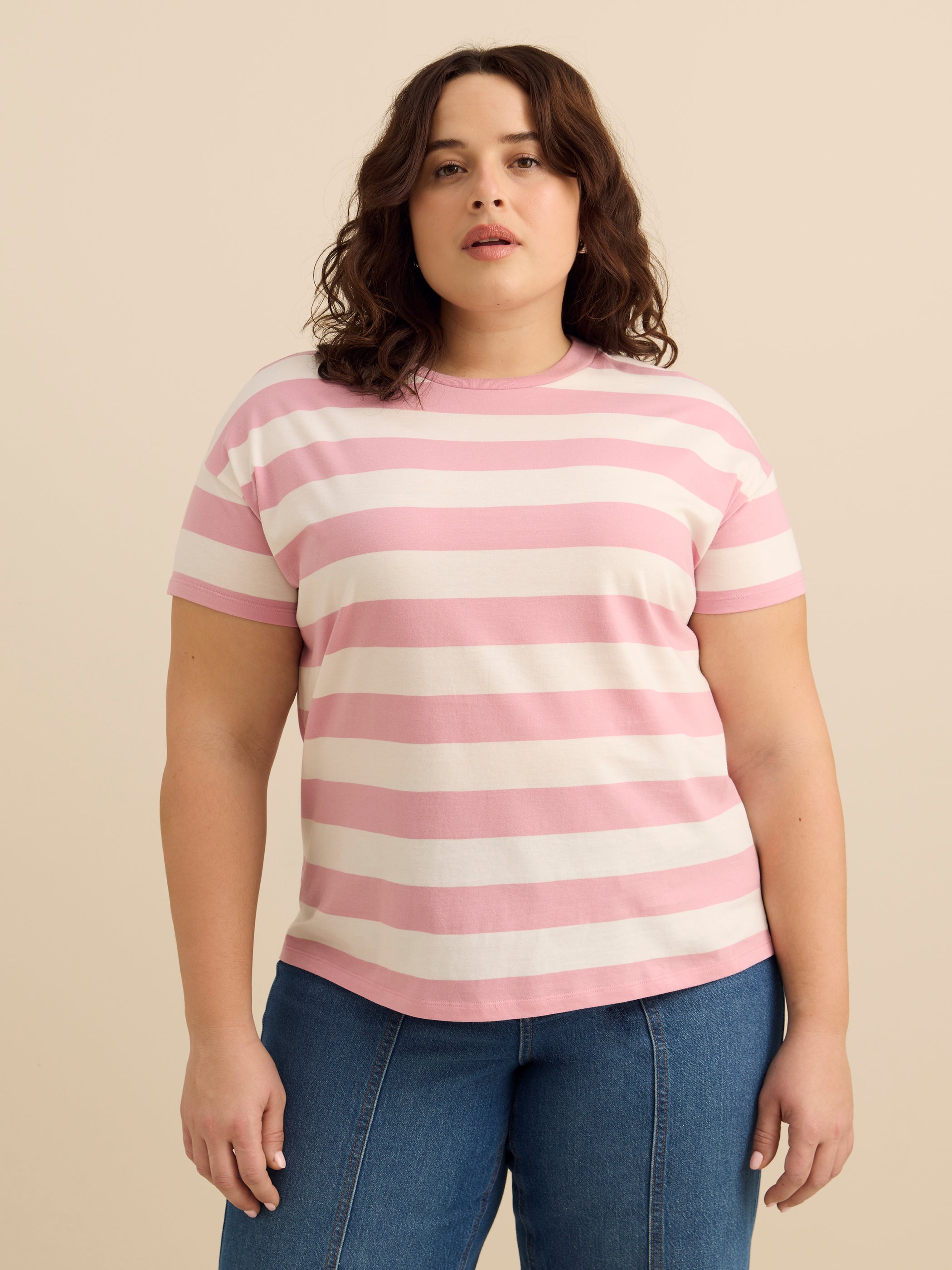 Striped Boxy-Fit Short-Sleeve Crew-Neck T-Shirt
