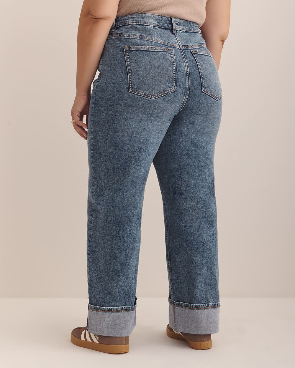 Jean taille haute à  jambe large repliée - d/C JEANS