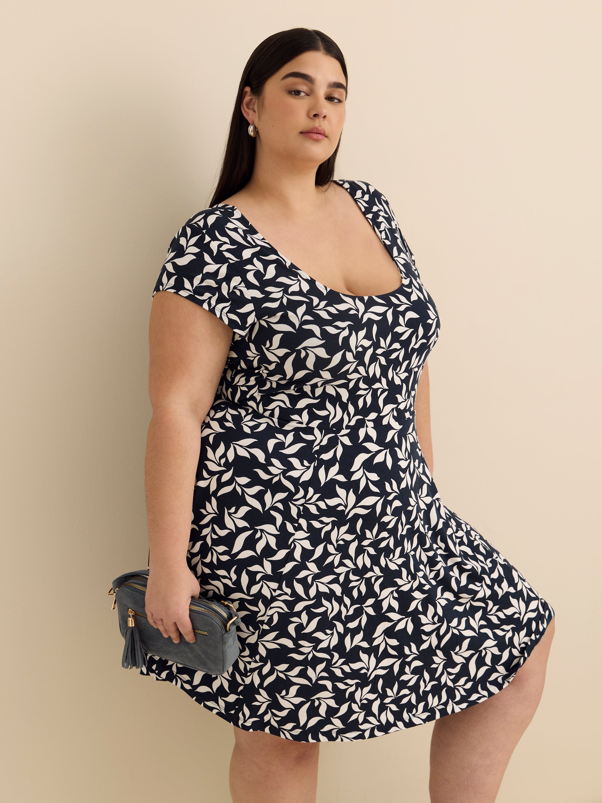 Responsible, Scoop Neck Dress with Cap Sleeves