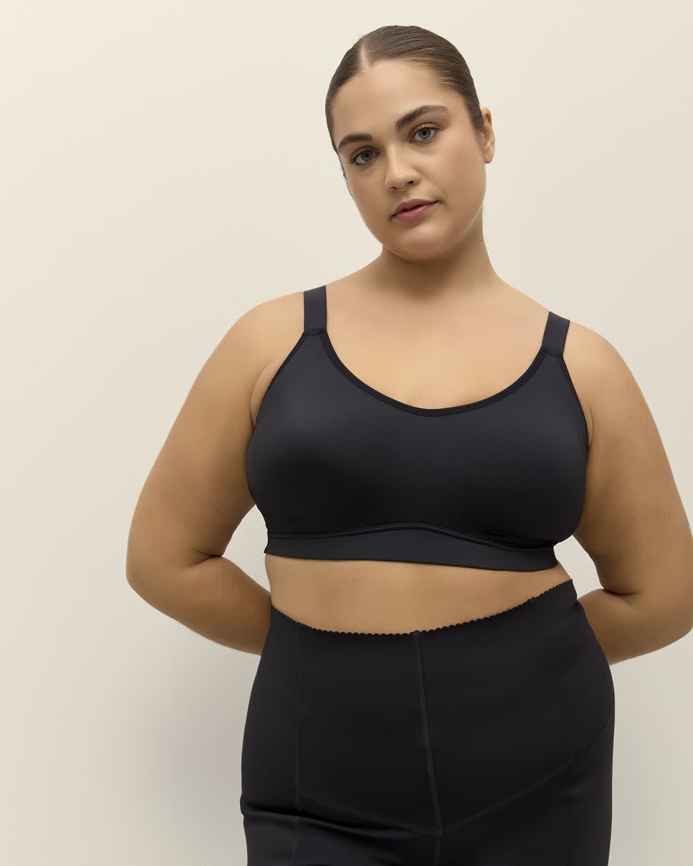 Black Medium-Support Wireless Sports Bra - Active Zone