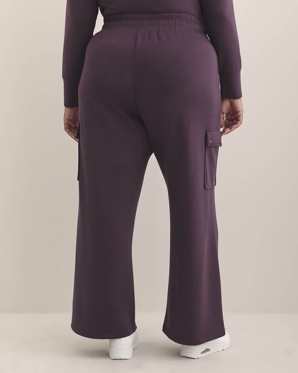 Pantalon cargo en tricot léger à jambe large, petite - Active Zone