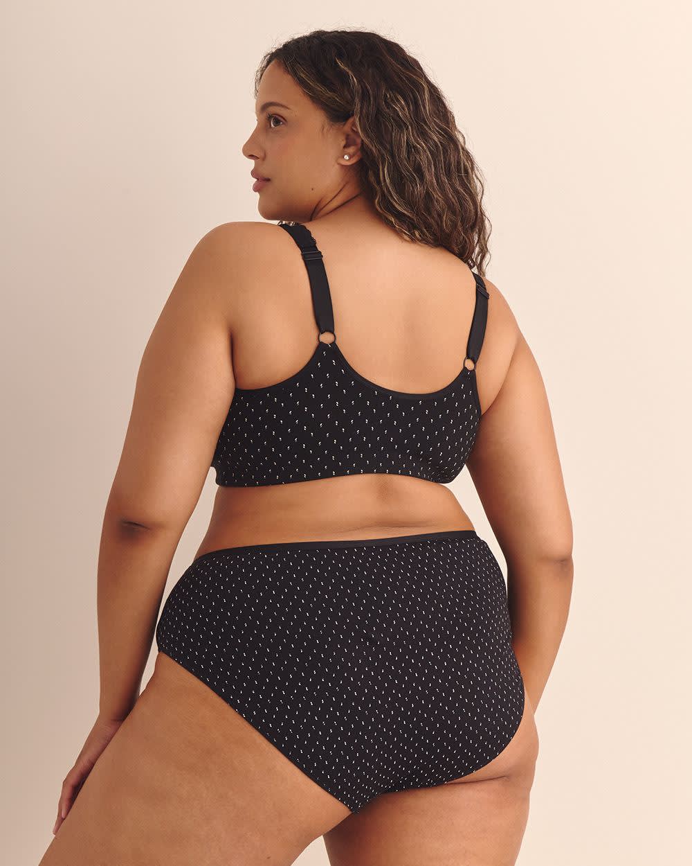 Black Front-Closure Cotton Bra with Lace - ti Voglio