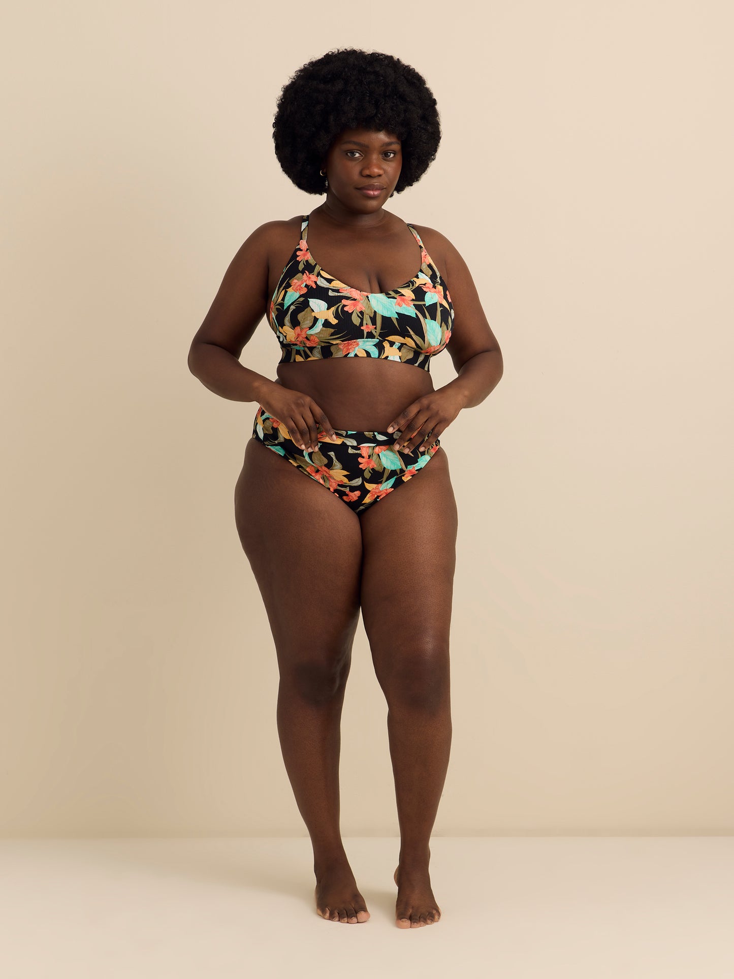 Tropical Black High-Waisted Marlee Swim Brief - Body Glove