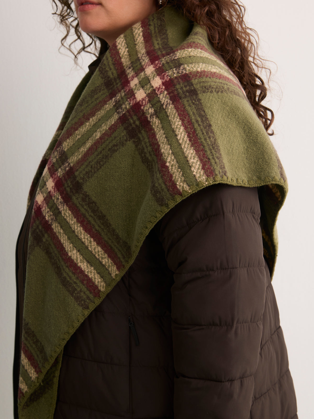 Classic Plaid Triangle Winter Scarf
