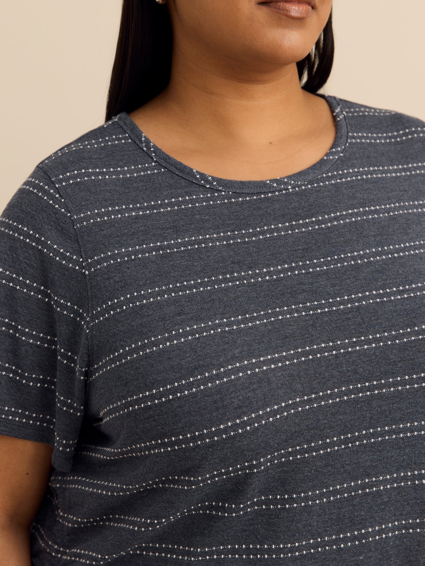 Crew-Neck T-Shirt with Side Shirring Detail - Active Zone