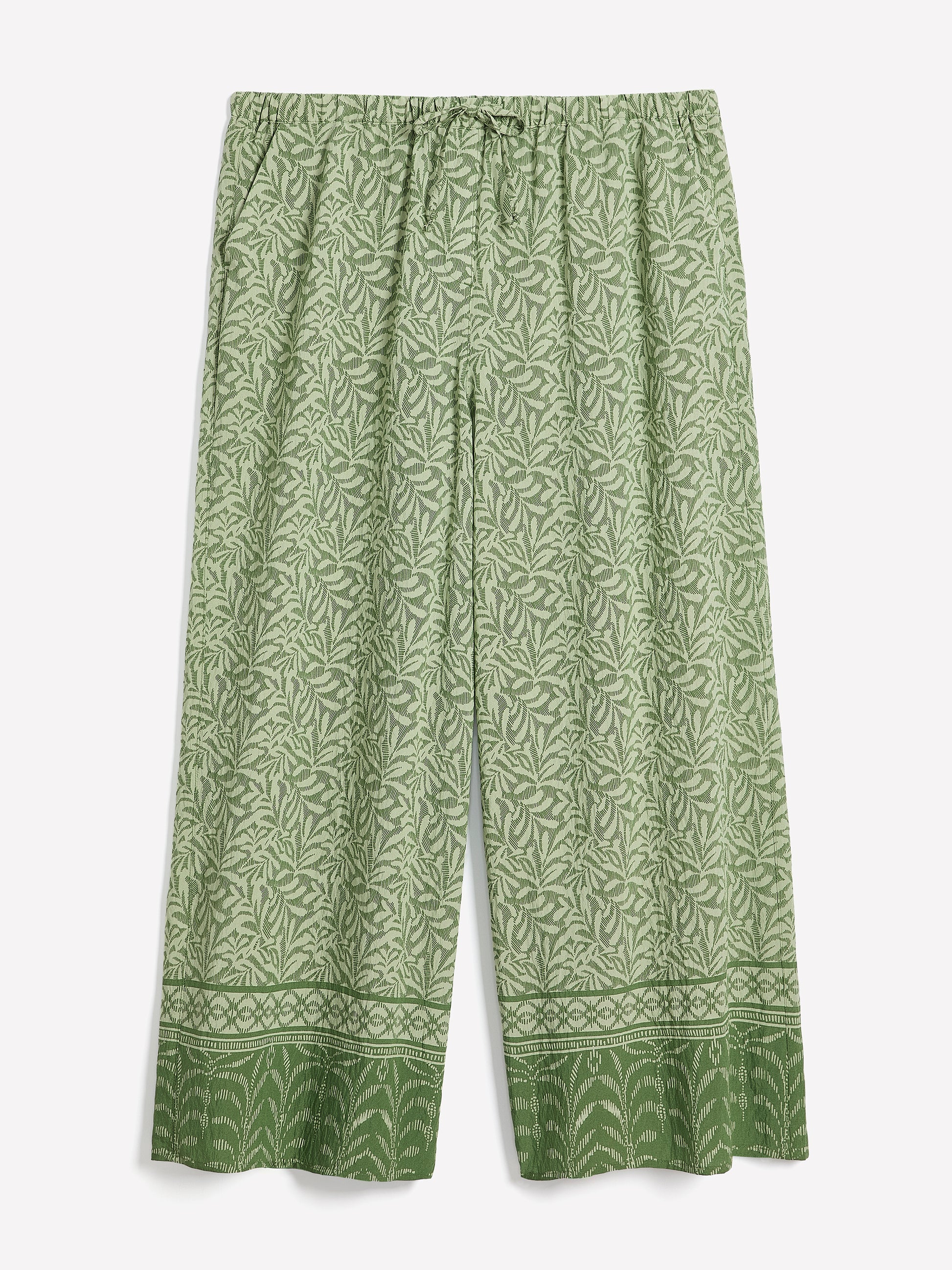 Palazzo-Leg Pant with Elastic Waistband