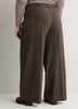 Heather Brown Double Pleated Wide-Leg Pant