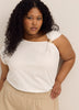 Straight Knit Top with Metal Jewel