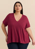 Haut évasé à manches courtes et encolure en V