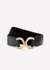 Black Elastic Belt with Interlock Buckle